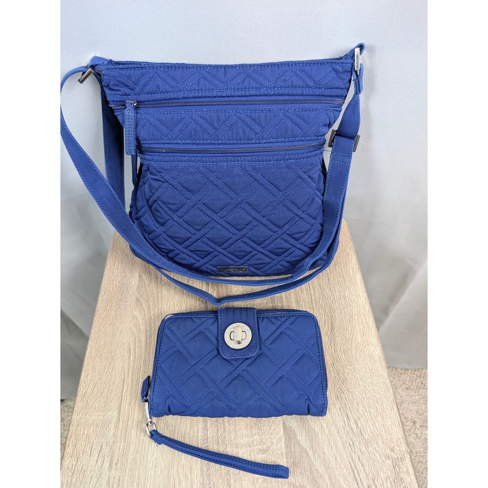 Vera Bradley Crossbody Bag & Wallet Set Womens One Size Blue Excellent